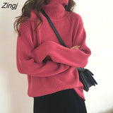 Oversize Sweater Women Autumn Winter Casual Basic Knitted Sweater Pullovers Korean Loose Jumper Streetwear