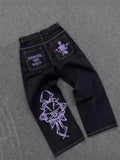 Wide-Legged Jeans Men's Fashion Black Baggy Jeans Men's Rap