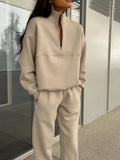 Women's New Casual Fashion Thicken Long-Sleeved Trousers Two