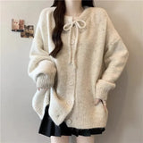 Gentle Style Color Spot With Soft Glutinous Sweater Coat Women's Autumn And Winter New Loose Lazy Knitted Open Shirt