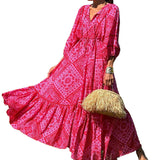 Autumn 2025 New Women's Fashion Print Bohemian Holiday Long