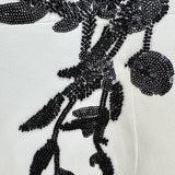 Star Temperament Dress Embroidered Nails Flowers Long Sleeve Open Fork Long