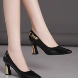 Fine Heeled And Shallow-Mouth Single-Shoe Women's 2025 New Large-Size Temperament High-Heeled Shoes Professional Four-Season Women's