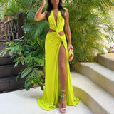 Women's New Hollow Knotted V-Neck Sleeveless Foldless Irregular