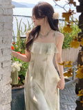 Elegant Chiffon Print Midi Dress Women Mixi Party Club Fashion Clothing Holiday Ladies Vestidos Female