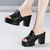 Summer Sandals And Slippers Women's Muffin Thick-Soled Waterproof Platform Fish Mouth Fashionable Large-Size Thick-Heeled High-Heeled