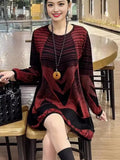 E-Commerce Spring And Autumn Wear Loose Sweater Sweater Hit Color Dress