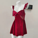 Pajamas Women Autumn And Winter 2025 New Velvet Splicing Mesh Bow Pyjab Skirt Pure Beauty Back Slings Aja