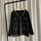 Light Luxury Sweater Cardigan Girl Knitted Cardigan Thick Soft Imitation Marina