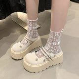 New Sweet Cool Thick Soles To Height Mary Treasure Shoes Small Man Double Tied With Water Drill Half Slippers Women Can Wear