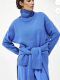 Multi-Color High-Necked Solid-Color Sweater Women Loose Collar Collar Collar Women's Clothing