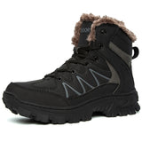 2025 Plus Velvet Warm Cotton Shoes Men's Large-Size Hiking Shoes High-Top Snow Boots Men Thick Up Outdoor