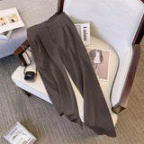 Zingj Wide Leg Pants Women's Pants Spring And Autumn 2024 New High Waist Hanging Feeling Straight Tube Advanced Sense Show Thin Pink Pants