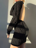 Cut Out Backless Sweater Midi Dress- Outfit