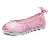 Zingj Shoes Round Head Woven Brocade Pure Color Jacquard Flat Shoes Spring And Summer Style Retro Ancient Style Cloth