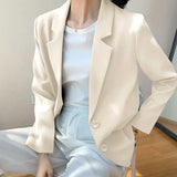 Zingj Small Suit Jacket Female Tide Ins Autumn New Korean Version Students Loose Retro Chic Show Thin Casual