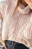 Women Oversized Sweater 2023 Loose Autumn Winter Turtleneck Elegant Knitted Warm Pullovers Fashion Solid Tops Knitwear
