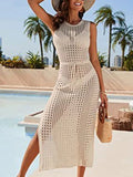 The Loose Hollow Sexy Vest Beach Dress Bikini Sleeveless Beach Sunscreen Suit