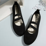 And South Korea Ping Base Large-Size Flying Single Shoes Women 2025 Autumn Round Head Cover Shallow Lazy Work Shoes
