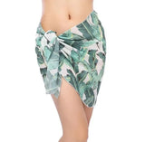 Summer Women's Short Skirt Print Beach Chiffon Silk Scarf Hanging Half-Dress