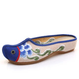 Zingj Ethnic Wind Canvas Embroidered Cloth Shoes Embroidered Cloth Shoes Women Summer