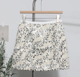 Real Shooting High Waist Thin Atmosphere With A Tidly Picny Babes Lily Coarse Flowers And Skirts Anti-Walking A-Word Ass Short Skirt