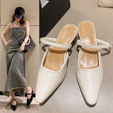 Women's New French Bag Head In The Summer Of 2025 With Cool Drag Pointed Shoes Wearing