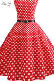 Womens Summer Dresses Women Robe Elegant Vintage Retro Swing Rockabilly Dress High Waist Floral Runway Sundress