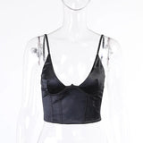 Zingj Sling V-Neck Simple Sexy Show Back Solid Color Versatile Vest Women's Slim