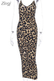 Sexy Women's Leopard Snake Print Dress Fashion Ladies Long Maxi Dress Party Bodycon Occasion Dresses Evening