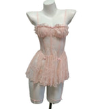 Pajamas Female Pure Desire Perspective 2025 New Summer Lace Pure Thin Small Breast Sling Cute Aja