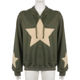 Zingj And Winter New Add Velvet And Thick Hoodie Men And Women Star Zipper Hat Cardigan
