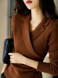 And Winter New Self-Inflicted Cross-Sense Design Knitted Jersey Sweater Women's