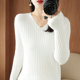Zingj Sweater Female 2023 Spring And Autumn Knit Bottom Shirt Fashion Slim Long Sleeve Skin-Friendly Soft Bottom Top-Outfit