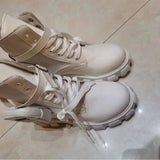 Fashion Pocket Mid-Clinity Thick Bottom Martin Boots Casual Big-Size