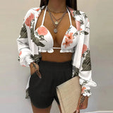 New Sexy Women's Pure Color Shorts Fashion Three-Piece