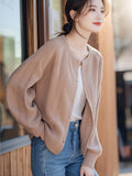 Good Design Knitted Coat Women's New Autumn 2025 Loose Low-Round Collar With Short Cardigan