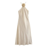 Summer New Women's Dress Sexy Back Tiker Hanging Neck Halter Dress