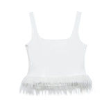 And Winter New Solid Color Feathers Elastic Body