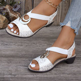 Ladies Sandals 2025 Spring And Summer Slope With Metal Buckle Fish Mouth Casual Ladies