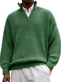 New Fashion Men's Sweater Casual Long Sleeve Half Zipper Collar Polo Shirt Top