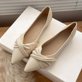 And South Korea Spring Sharp Head Flat Bottom Shallow Single Shoes Women Soft Bottom Evening Wind Gentle Pregnant Women Flat Bottom Large Size