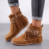 Suping Bottom Short Boots Women 2025 Autumn And Winter Rivet Belt Buckle Martin Boots Velvet Leisure