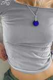 Female Autumn Vintage Y2K T-Shirts Fashion Women Slim Fit Basic Tees Tops Casual O Neck Long Sleeve Tees Shirt