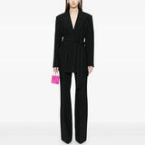 New Star Fashion Beads Edge Trim Belt Suit Trousers Set Two-Piece