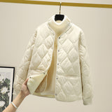 Coat Cotton Women With Plus Thick Small Cotton Jackets Small Lattice Lattice Lingge Cotton Clothes
