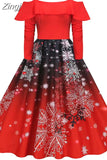 Neck Elegant Christmas Party Dress Women Long Sleeve Spaghetti Strap Ruffles Xmas Evening Costume Midi Sundres Tunic