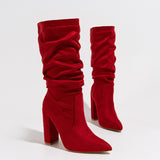Women's Top Tip A Foot Pedal Winter Fashion Coarse Heel Boots Fashion Comfortable Female Boots Chunky