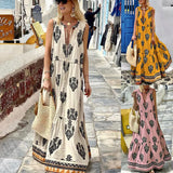Spot Women's Wear 2025 Summer New Temperament Sleeveless Medium-Long Bohemian Print