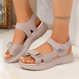 New Summer Women's Shoes Large-Size Thick-Sed Casual Sandals With Magic Stickers Women's